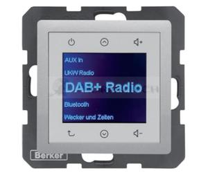 Q.x Radio Touch DAB+ Bluetooth aluminium aksamit 30846084 HAGER BERKER Podtynkowe w gniazdku cianie Q.1 Q.3 Q.7 - 2874064104