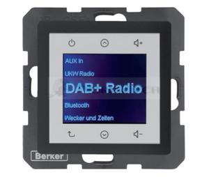 Q.x Radio Touch DAB+ Bluetooth antracyt aksamit 30846086 HAGER BERKER Podtynkowe w gniazdku cianie Q.1 Q.3 Q.7 - 2874064105