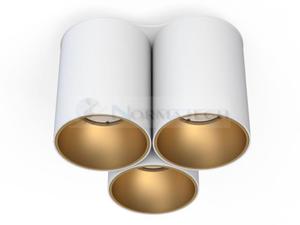 Sufitowa oprawa lampa punktowa EYE TONE III WHITE/GOLD 7666 NOWODVORSKI Lighting 3xGU10 tuba x 3 spot natynkowa nowoczesna owietleniowa biay biaa biao zota Inspiracje Premium - 2874064121