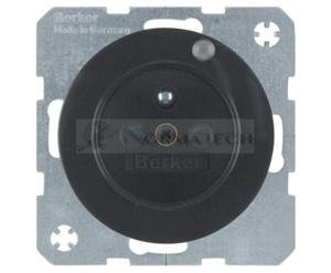 R.1/R.3 Gniazdo z uziemieniem i diodą kontrolną LED, czarny, połysk 6765092045 HAGER BERKER R.1 R.3 Serie 1930 R.classic - 2874902008