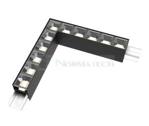 Naronik cznik ktowy L Oprawa ktowa liniowa sufitowa biurowa RAGGIO Led-Pol ORO-RAGGIO-BLACK-LED-L-CONNECT ORO18043 Loft nowoczesna lampa sufitowa owietleniowa aluminiowa ze zintegrowanym rdem wiata czarna czarny Inspiracje Premium - 2875629954