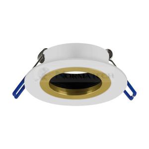 Oczko sufitowe LED okrge PLUTO C WHITE/GOLDEN 04236 Struhm Ideus wpuszczane do zabudowy sufitu podwieszanego lampa sufitowa oprawa punktowa biao zote biae biay - 2876711269