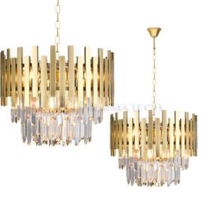 Lampa sufitowa wiszca yrandol ASPEN GOLD 6xE14 ML5999 Milagro 6x E14 45cm nowoczesna oprawa owietleniowa okrga krysztay kryszta zoty zota zwis Inspiracje Premium - 2877572273