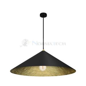 Lampa sufitowa wiszca Industrialna Loft FUJI 70cm 1xE27 MLP0646 Milagro nowoczesna oprawa owietleniowa kompozytowa yrandol do Kuchni Jadalni nad st blat wysp czarny czarna zoty zota czarno zota zwis Inspiracje Premium - 2877572663