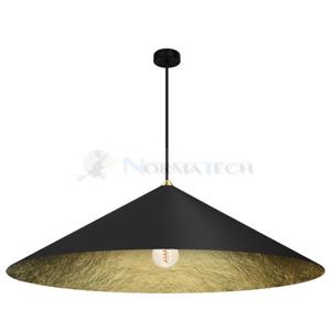 Lampa sufitowa wiszca Industrialna Loft FUJI 90cm 1xE27 MLP0647 Milagro nowoczesna oprawa owietleniowa kompozytowa yrandol do Kuchni Jadalni nad st blat wysp czarny czarna zoty zota czarno zota zwis Inspiracje Premium - 2877572664