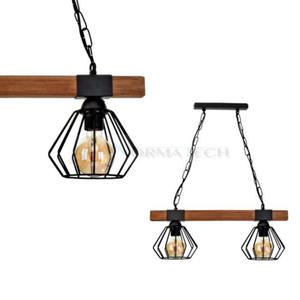 Lampa wiszca ULF BLACK/WOOD 2xE27 MLP6192 Milagro - 2877572934