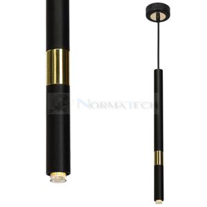 Lampa sufitowa wiszca yrandol punktowa Industrialna MONZA BLACK/GOLD 1xG9 8W MLP6333 1x G9 Loft nowoczesna oprawa owietleniowa tuba zwis czarny czarna zoty czarno zota Inspiracje Premium - 2877573019