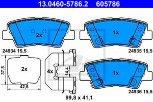 ATE 13.0460-5786.2 Klocki hamulcowe ty Kia Hyundai - 2861572034