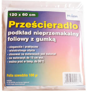 Przecierado podkad nieprzemakalny foliowy z gumk 120x60cm na eczko dziecice - 2860628167