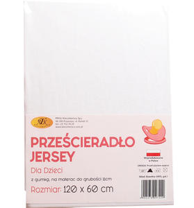 Przecierado jersey z gumk na eczko dziecice ecru 120x60cm bawena - 2873603763