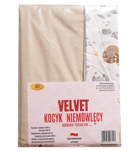 Kocyk niemowlcy Velvet beowy i lene zwierzta - 2873603775