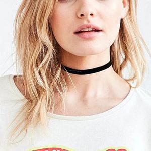 Choker czarny skrzany - 2876583607