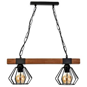 Lampa wiszca Ulf black/wood 2xE27 60W - 2859202780