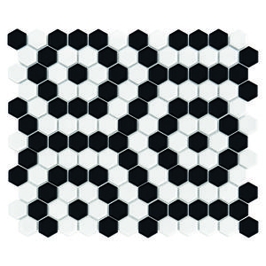 Mini Hexagon B&W Nano 26x30 mozaika dekoracyjna - 2859201453