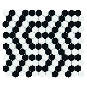 Mini Hexagon B&W Coral 26x30 mozaika dekoracyjna - 2859201455