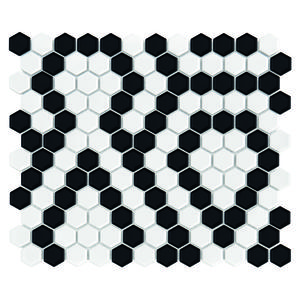 Mini Hexagon B&W Lace 26x30 mozaika dekoracyjna - 2859201456