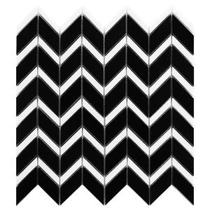 Pure Black Chevron Mix 31x30,5 mozaika - 2859201494