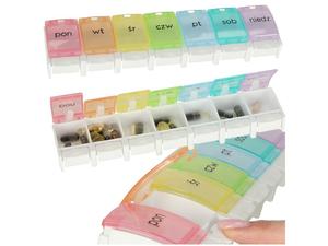 POJEMNIK ORGANIZER NA TABLETKI LEKI TYGODNIOWY 7dni CONTAINER ORGANIZER FOR TABLETS MEDICATIONS WEEKLY 7 days - 2876433623