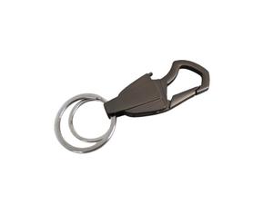 BRELOK, BRELOCZEK, KARABICZYK PODWJNE KӣKO - GRAFITOWY KEYRING, KEY RING, DOUBLE RING HOOK - GRAPHITE - 2875641375