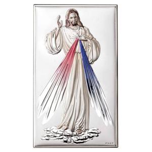 Obraz Jezusa Miosiernego nowoczesny srebrny Jezu Ufam Tobie w kolorze | Rozmiar: 9x15 cm | SKU: VL81321/3XLCOL - 2870958286