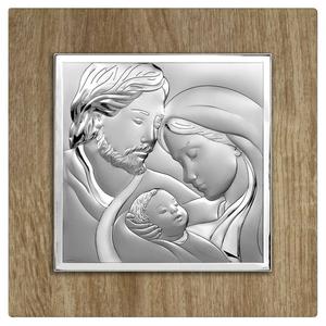 Obraz witej Rodziny srebrny nowoczesny w drewnianej ramie | Rozmiar: 29.5x29.5 cm | SKU: BC6651/5L - 2875725156