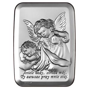 Obraz anioa stra srebrny klasyczny nad eczko z napisem | Rozmiar: 6x9 cm | SKU: BC6441/2 - 2871484342