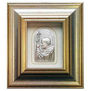 Obrazek Jan Pawe II w ramce za szkem | Rozmiar: 14x16 cm | SKU: LA01.4488.284 - 2874590869