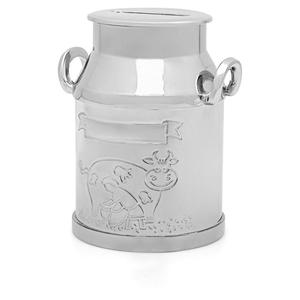 Skarbonka dla dziecka srebrna elegancka na prezent kanka na mleko | Rozmiar: 65x57x81 mm | SKU: ZV6007060 - 2872686713