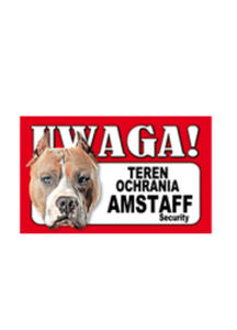 TABLICZKA OSTRZEGAWCZA TEREN OCHRANIA AMSTAFF dost - 2857855467