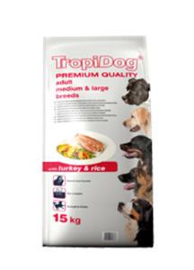 TROPIDOG PREMIUM ADULT MEDIUM & LARGE INDYK I RY 15 kg - 2856565486