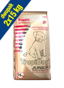 TROPIDOG SUPER PREMIUM JUNIOR MEDIUM & LARGE INDYK, OSO I JAJKA 2x15 kg - 2856154845