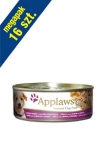 APPLAWS DOG MOKRA KARMA DLA PSA - PIER Z KURCZAKA, SZYNKA I WARZYWA 16x156g - 2856348135