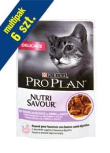 PRO PLAN CAT NUTRISAVOUR DELICATE Z INDYKIEM 6x85 g - 2857855670