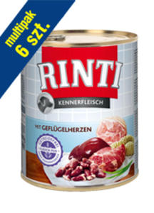 RINTI KENNERFLEISCH KARMA DLA PSA - serca drobiowe 6x800 g - 2853745831