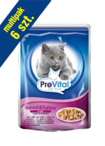 PREVITAL Z KRLIKIEM I INDYKIEM W GALARETCE 6x100 g - 2855268533