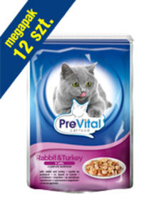 PREVITAL Z KRLIKIEM I INDYKIEM W GALARETCE 12x100 g - 2855268534