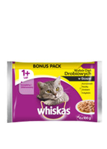 WHISKAS DROBIOWE DANIA W SOSIE 4x100 g - 2825199288