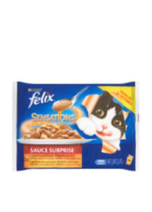 FELIX SENSATION SAUCE SURPRISE Z INDYKIEM I Z JAGNIECIN W SOSIE 4x100 g - 2854111712