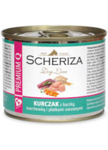 SCHERIZA ADULT KURCZAK Z KACZK, MARCHEWK I PATKAMI OWSIANYMI 200 g - 2858001185