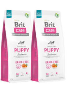 BRIT CARE GRAIN FREE PUPPY SALMON KARMA DLA SZCZENIAKA 2x12 kg - 2849240411