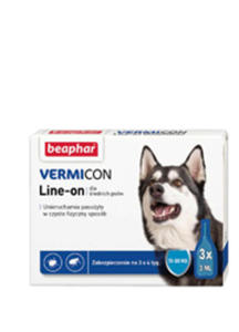 BEAPHAR VERMICON DOG M - KROPLE SPOT-ON DLA PSA, NA PCHY I KLESZCZE dostpne do wyczerpania zapasw 3x3ml - 2855963808