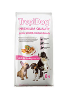 TROPIDOG PREMIUM JUNIOR SMALL / MEDIUM INDYK I RY dostpne do wyczerpania zapasw 8 kg - 2848878663