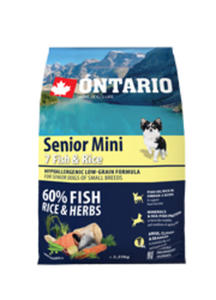 ONTARIO SENIOR MINI 7 FISH AND RICE KARMA HYPOALERGICZNA DLA PSÓW RAS MAYCH 750 g