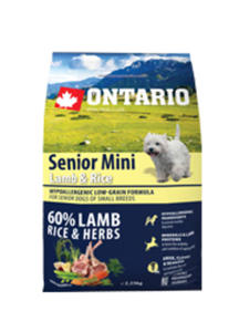 ONTARIO SENIOR MINI LAMB AND RICE KARMA HYPOALERGICZNA DLA PSÓW RAS MAYCH 750 g