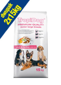 TROPIDOG PREMIUM JUNIOR LARGE INDYK I RY 2x15 kg - 2856565511