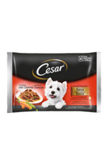 CESAR KARMA DLA PSA - z misem i warzywami w sosie dostpne do wyczerpania zapasw 4x100 g - 2860439644