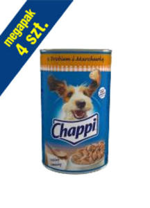 CHAPPI KARMA DLA PSA - z drobiem i marchewk 4x1200 g - 2858259209