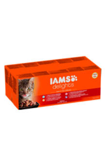 IAMS CAT DELIGHTS LAND and SEA MOKRA KARMA DLA KOTA - kolekcja smakw w galaretce 48x85g - 2863345368