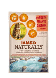 IAMS CAT NATURALLY MOKRA KARMA DLA KOTA - z ososiem atlantyckim 6x85 g - 2857032097