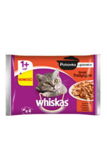 WHISKAS POTRAWKA DLA KOTA - tradycyjne smaki w galaretce 4x85 g - 2855963970